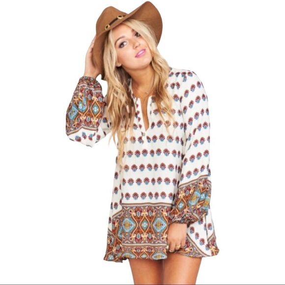 Show Me Your MuMu Jamie Tunic Top Blouse Mini Dress BoHo Hippie Festival Small - Picture 5 of 9